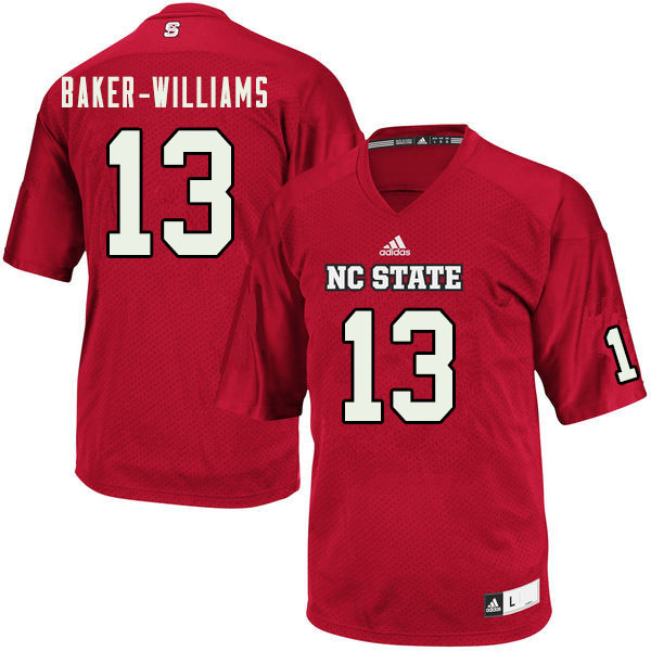 Men #13 Tyler Baker-Williams NC State Wolfpack College Football Jerseys Sale-Red - Click Image to Close